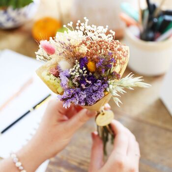 Personalised Teacher Token Dried Flower Posy, 6 of 10