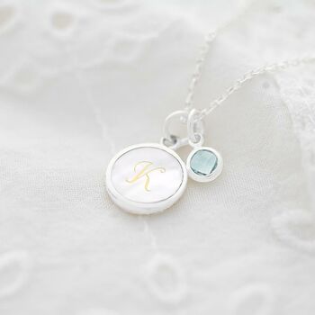 Personalised Mother Of Pearl Initial Necklace, 5 of 12