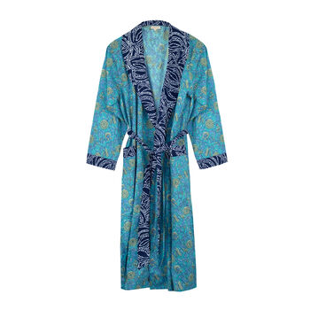 Indian Cotton Waterlily Print Robe, 4 of 4