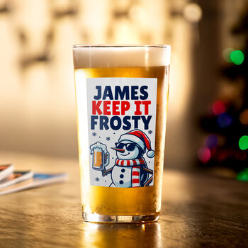 Funny Christmas Gift For Men Personalised Pint Glass, 3 of 5