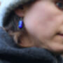 Blue Glass Drop Earrings, thumbnail 2 of 4