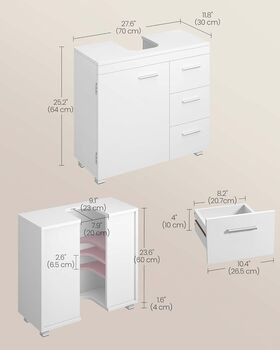 Under Sink Bathroom Cabinet Storage Cloud White, 2 of 8