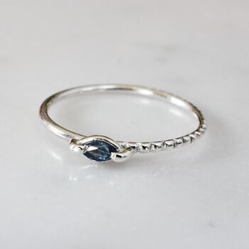 Una Sapphire Stacking Ring 9ct Gold Or Sterling Silver, 5 of 5