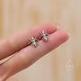 Ant Stud Earrings In Sterling Silver, thumbnail 2 of 10