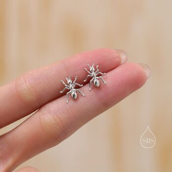 Ant Stud Earrings In Sterling Silver, 2 of 10