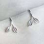 Sterling Silver Leaf Drop Earrings, thumbnail 3 of 5