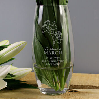 Personalised Month Birth Flower Glass Bullet Vase, 4 of 12