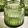 Merida Embossed Green Short Tumbler Glass, thumbnail 1 of 3