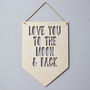 Personalised 'To The Moon And Back' Wooden Flag, thumbnail 2 of 7