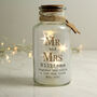 Personalised Mr And Mrs LED Glass Jar – Perfect Wedding Gift For Couples, thumbnail 2 of 3