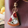 Beaded Pizza Keyring And Bag Charm, thumbnail 3 of 4