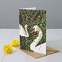 Swans And Willows Greeting Card, thumbnail 1 of 2