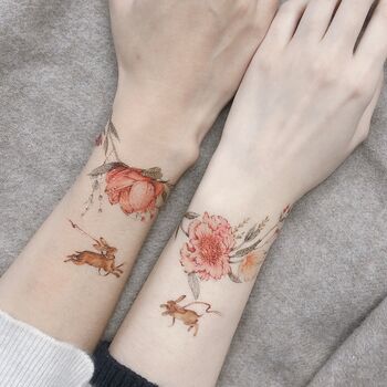 Roses And Rabbits Temporary Tattoo, 4 of 5