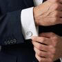 Silver Organic Dog Nose Print Cufflinks, thumbnail 2 of 9