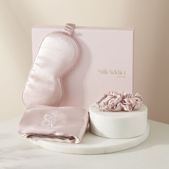 Silk Addict 100% Mulberry Silk Pale Pink Gift Set, 3 of 7