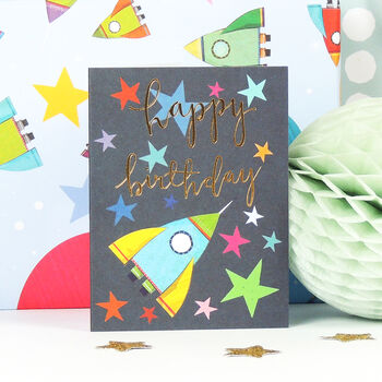 Happy Birthday Space Mini Card, 3 of 4