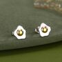 Sterling Silver Fried Egg Stud Earrings, thumbnail 1 of 11