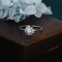 White Opal Cz Halo Ring In Sterling Silver, thumbnail 1 of 10