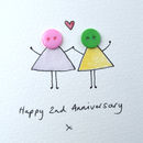 personalised ‘button love’ hand illustrated card by hannah shelbourne ...