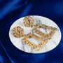 Vintage Hollow Geometric Foil Square Drop Earrings, thumbnail 8 of 8