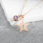 Personalised Rose Gold Star Birthstone Crystal Necklace, thumbnail 12 of 12