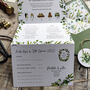 Eucalyptus Wedding Invitation With Timeline, thumbnail 3 of 9