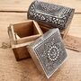 Small Trinket Boxes Set Of Two Silver Boho Box, thumbnail 5 of 8