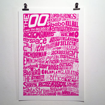 The Noughties 2000’s Decade Typography Print, 5 of 10