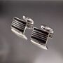 Classic Curve Rectangle Black Lines Cufflinks Gift, thumbnail 4 of 4