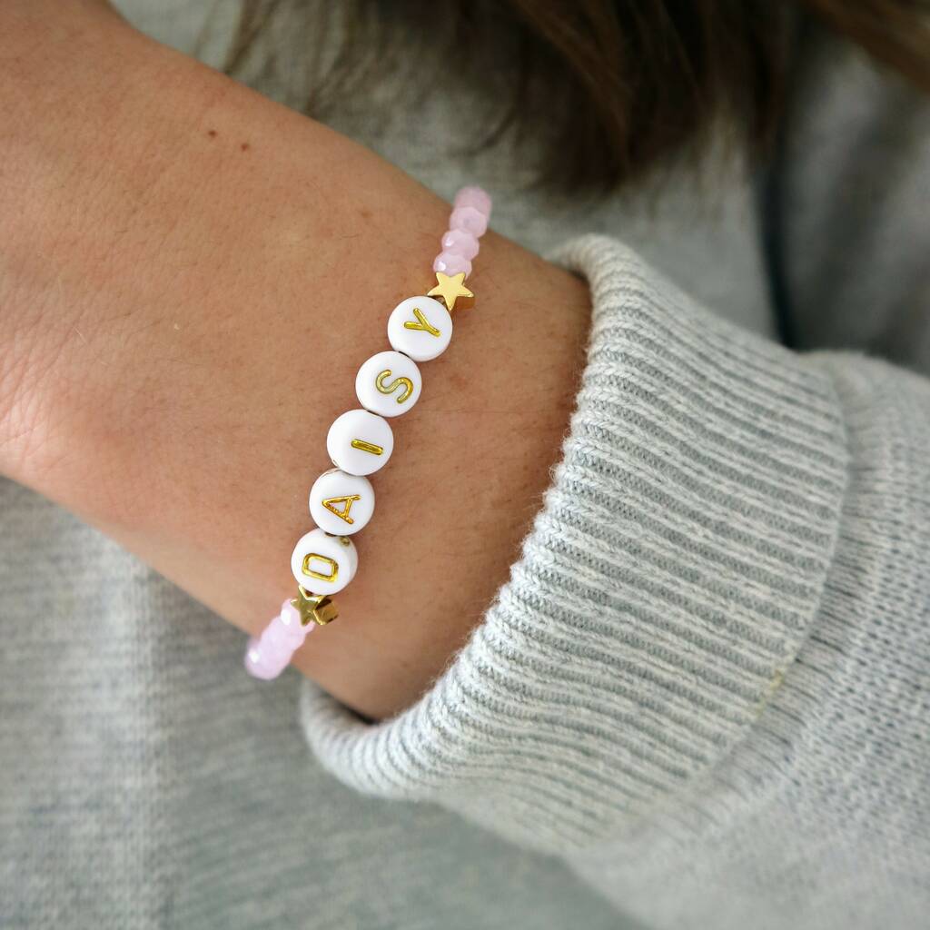 Custom Name Bracelet Elastic Heishi Bracelets Personalised - Etsy | Bracelets  handmade beaded, Diy bracelet designs, Diy bracelets patterns