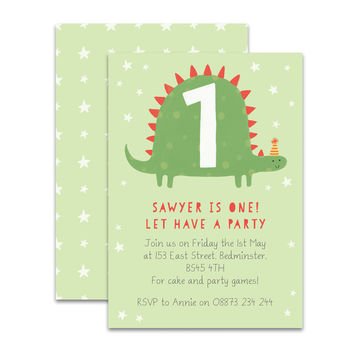 Personalised Dinosaur Children's Birthday Invitations, 2 of 5