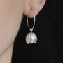 Silver Crocus Flower Hoop Earrings, thumbnail 3 of 4