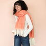 Pastel Orange Winter Scarf, thumbnail 2 of 4