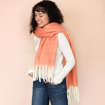 Pastel Orange Winter Scarf, 2 of 4