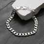 Men's Sterling Silver Diamond Cut Curb Chain Bracelet, thumbnail 1 of 2