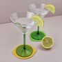 Cute Lemon Drinks Coaster Set Of Two With Leaf, thumbnail 2 of 7