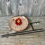 Copper Lily Pad Sculpture With Red Flower Large Outdoor Garden Art, thumbnail 4 of 5