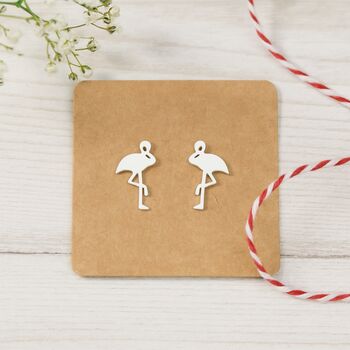 Sterling Silver Flamingo Stud Earrings, 2 of 5