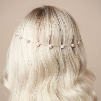 Prue Simple Pearl Wedding Headband, 4 of 5