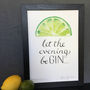 Personalised 'Let The Evening Be Gin' Print, thumbnail 3 of 10