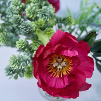 Ranunculus And Faux Shrub Bouquet Everlasting, 4 of 5