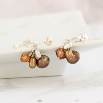 Pearl Cluster Earrings in Many Colours, 7 of 12