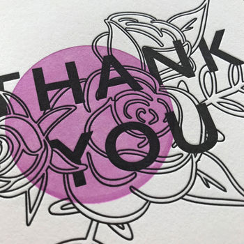 'Thank You' Letterpress Botanical Card, 3 of 3