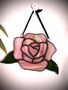 Rose Stained Glass Sun Catcher Wall And Window Art, thumbnail 1 of 8