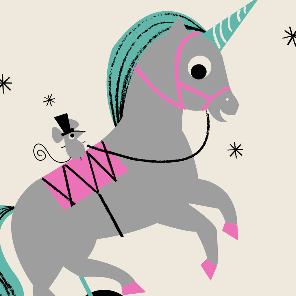 Personalised 'unicycling Unicorn' Name Print By Ketchup On Everything