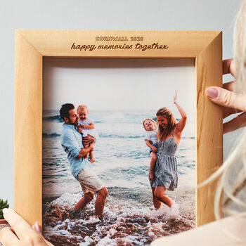 Engraved Wooden Photo Frame And Printed Photo, 2 of 3