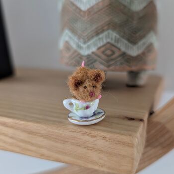 Mini Felt Mouse On A Tea Cup Ornament, Cute Gift, 8 of 9
