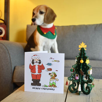 Santa And Dog Christmas Gifts Card, 3 of 3