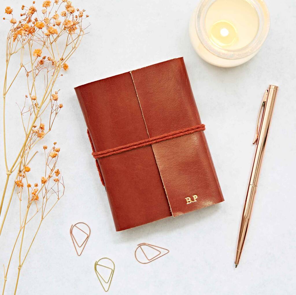 Personalised Distressed Leather Pocket Notebook, 1 of 5