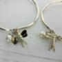 Sterling Silver Bee Or Dragonfly Bangle, thumbnail 1 of 5